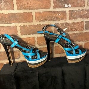 Jessica Simpson Vibrant Blue Strappy Heels